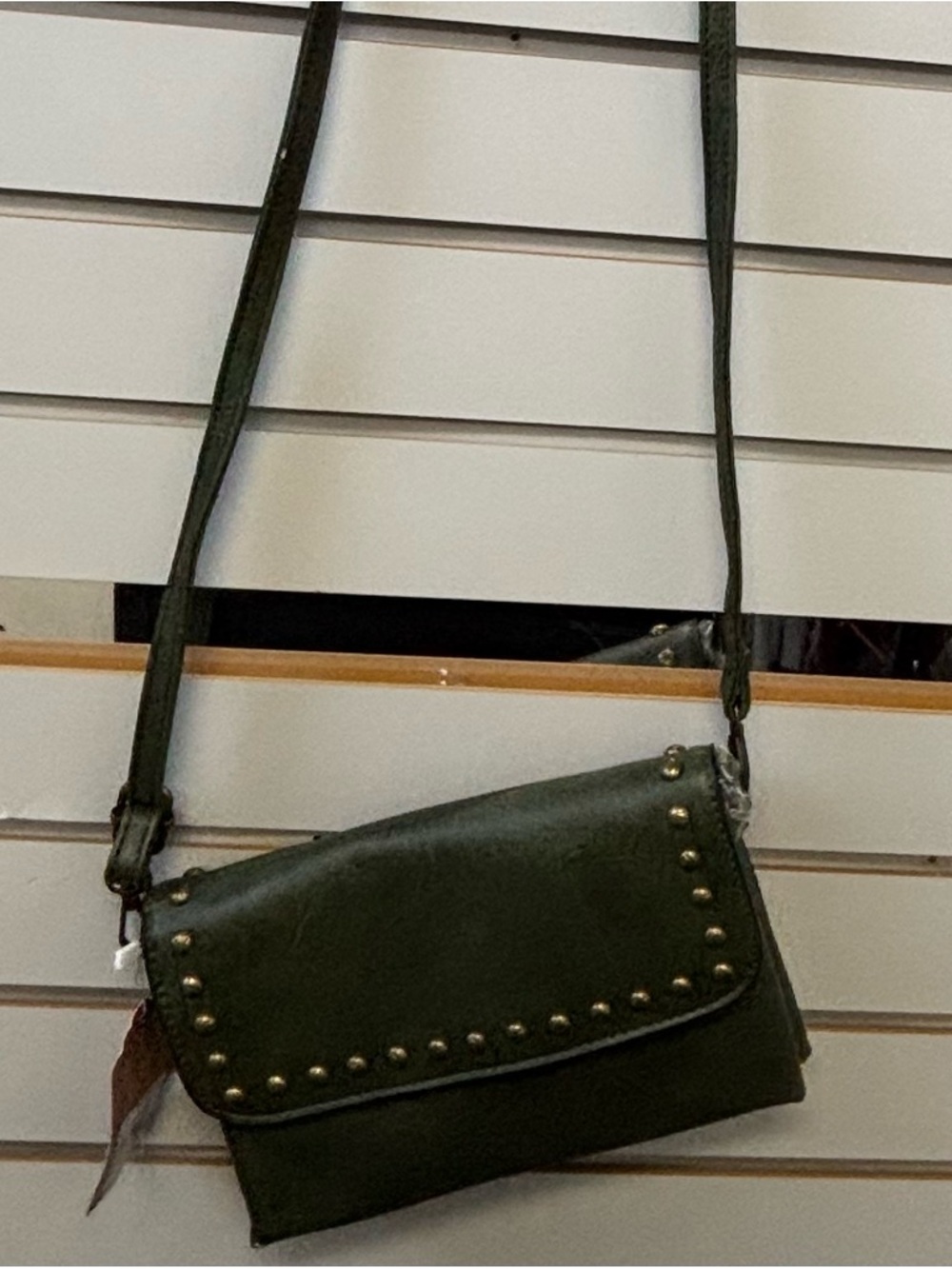 Olive Green Studded Crossbody Bag - Women's Shoulder Purse